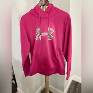 Pink Under Armour hoodie.